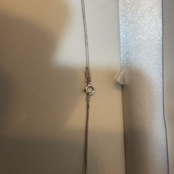 Sterling Silver with blue sapphire heart pendant. - Picture 3 of 6